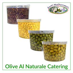 Denominata “Olive al naturale e catering” è la linea delle nostre specialità pensata per le attività o per l’organizzazione di catering.
